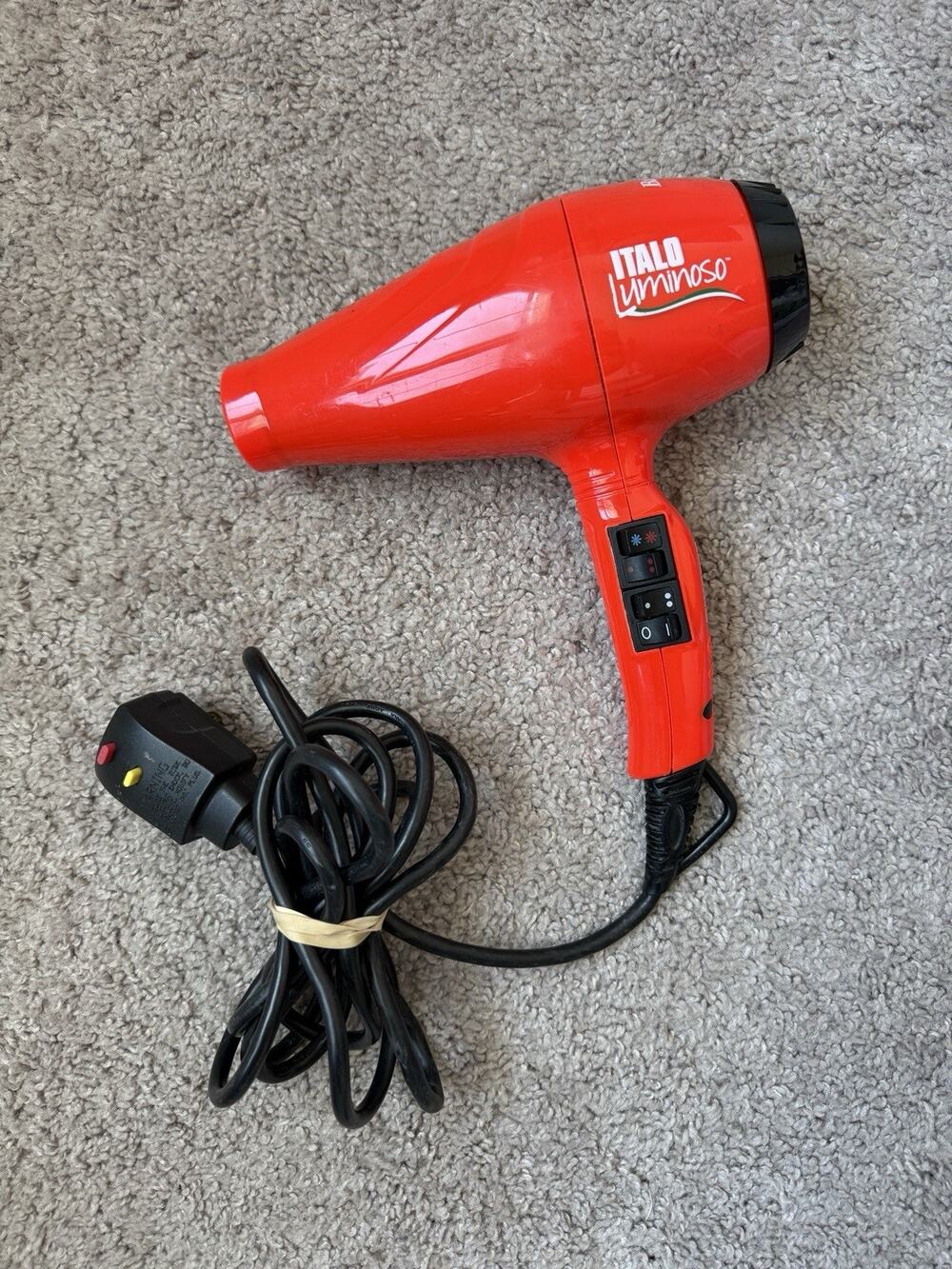 BaByliss PRO ITALO Luminoso 2000W Hair Dryer Made In Italy Red TESTED US voltage
